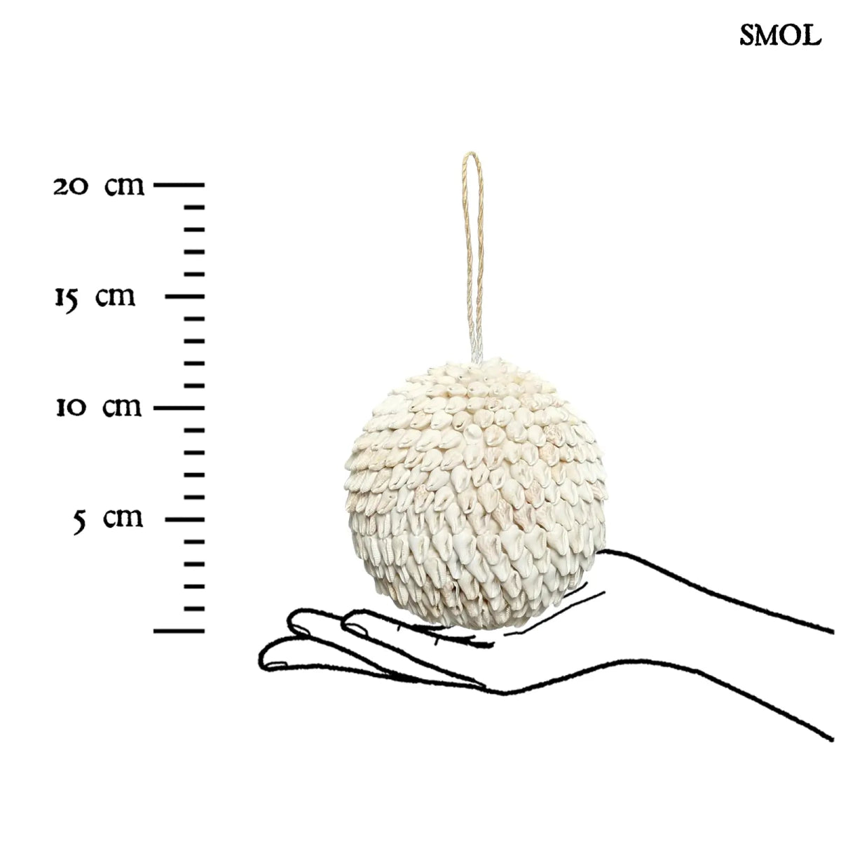 Kagyló függődísz – fehér, kerek, L | BUBBLE SHELL
