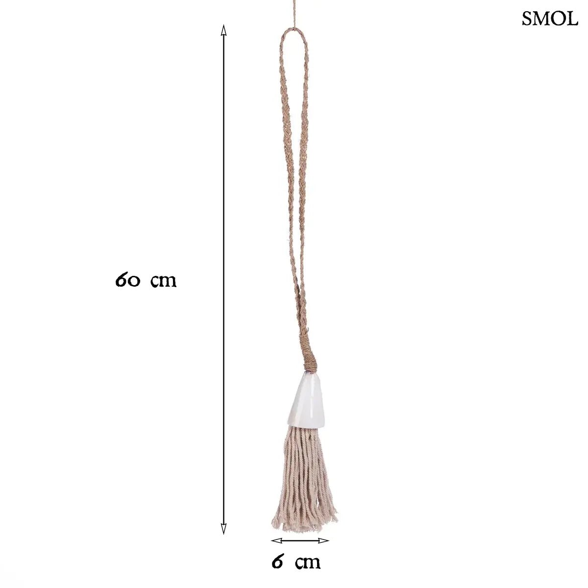 Kézzel készült kagyló függődísz és font tengerifű dekoráció, méretekkel