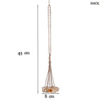 Kézzel készített kagylós dekoráció natúr kötélen függő conch kagylókkal, méretekkel