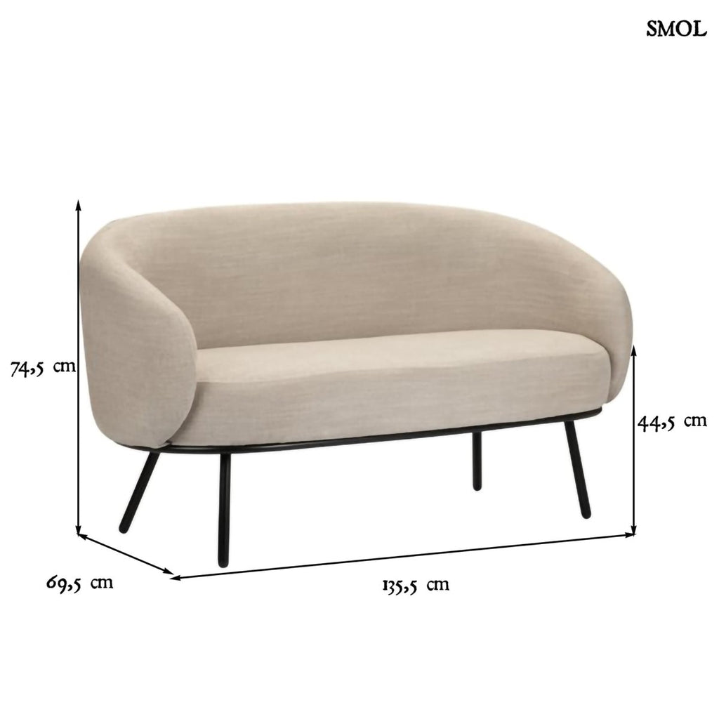 Kanapé - bézs, kétszemélyes | MARS - SMOL