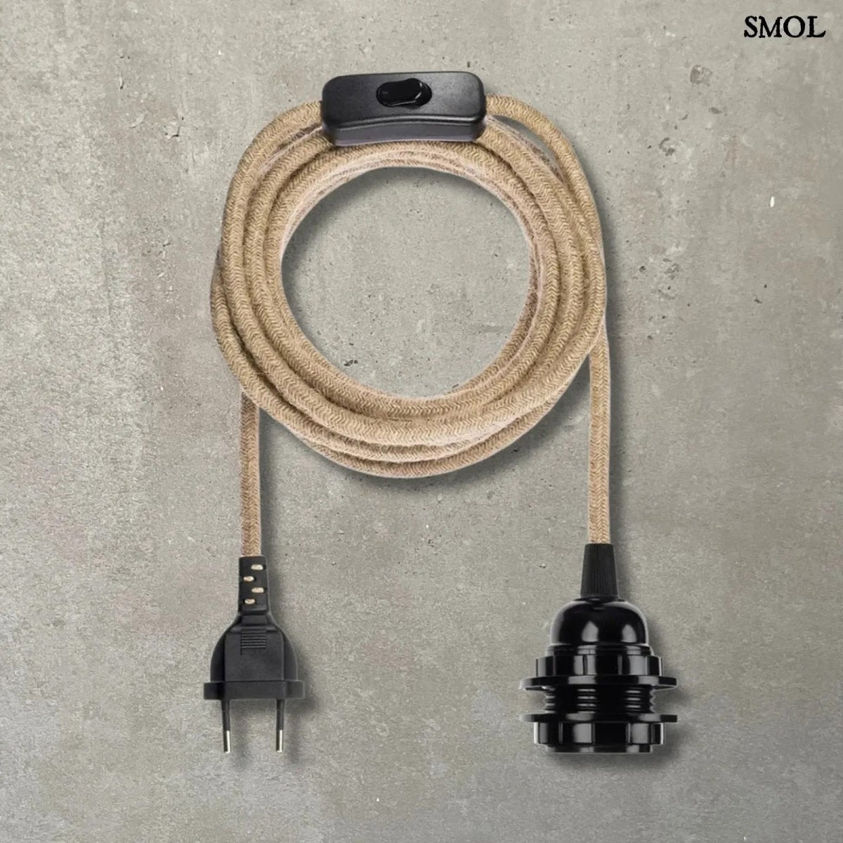 Kapcsolós Lámpakábel - natúr - fekete | FITTING - SMOL