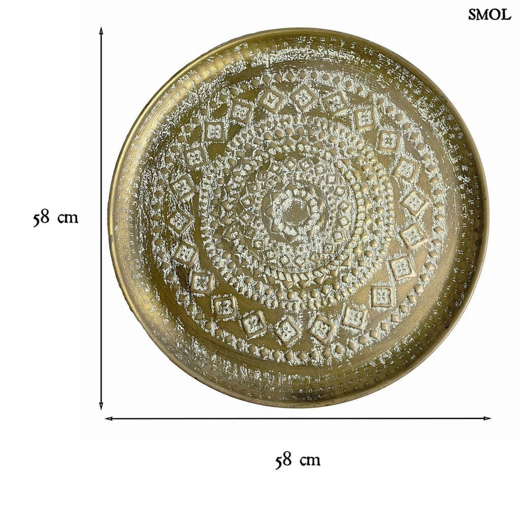 Dísztál - nagyméretű, fém, 58 cm | MELNER - smol.hu - méretekkel