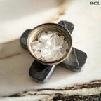 Kézzel készült repesztett mázas szószos tányér szett sóval