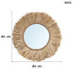 Kerek Raffia Falitükör - natúr | HAITI - SMOL