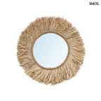Kerek Raffia Falitükör - natúr | HAITI - SMOL