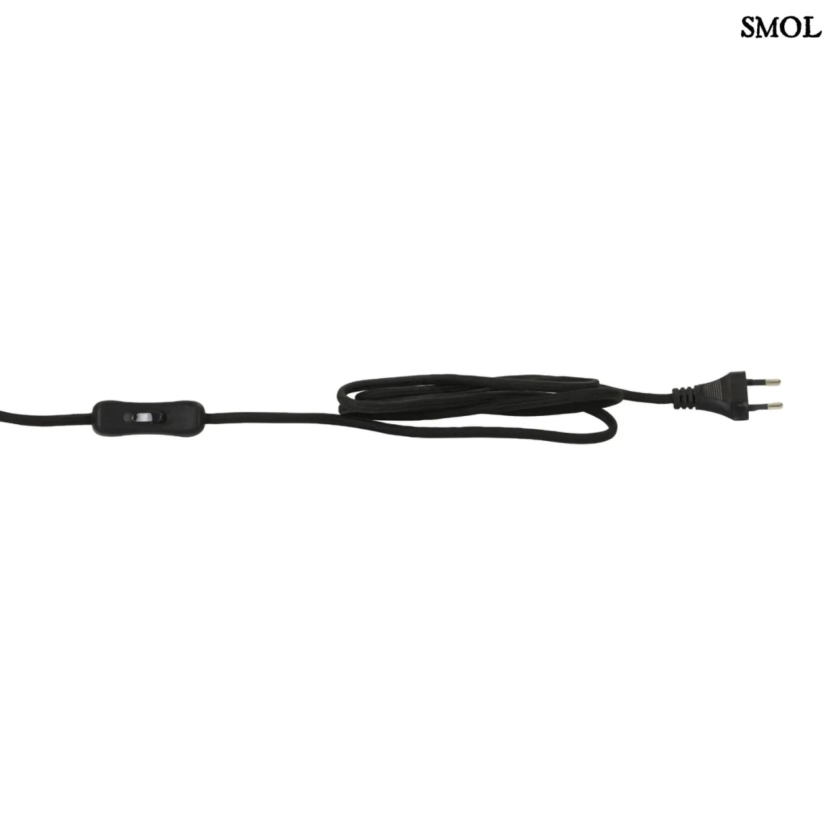 Kerek Rattan falilámpa – fekete | ALER | SMOL - kábel kapcsolóval