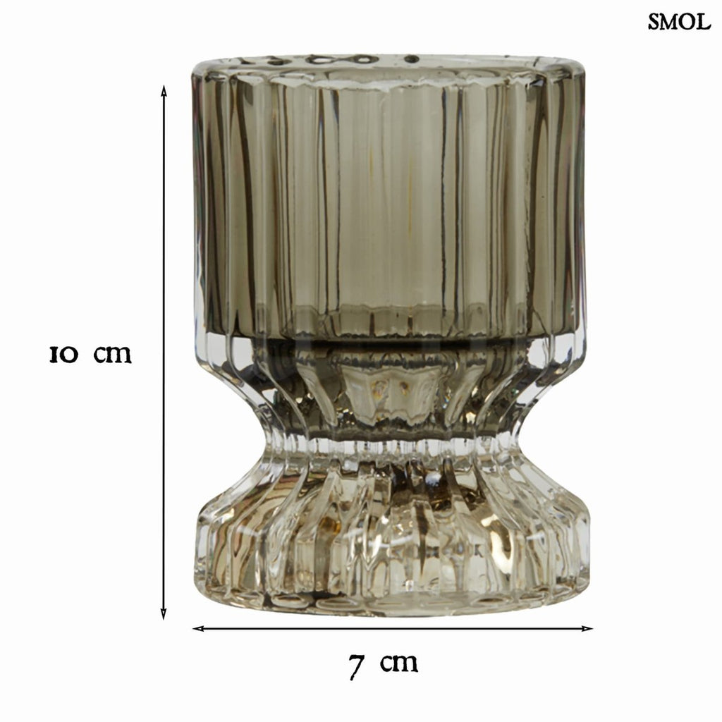 Mécsestartó és gyertyatartó - üveg, 10 cm  | PIPPA - smol.hu - méretekkel