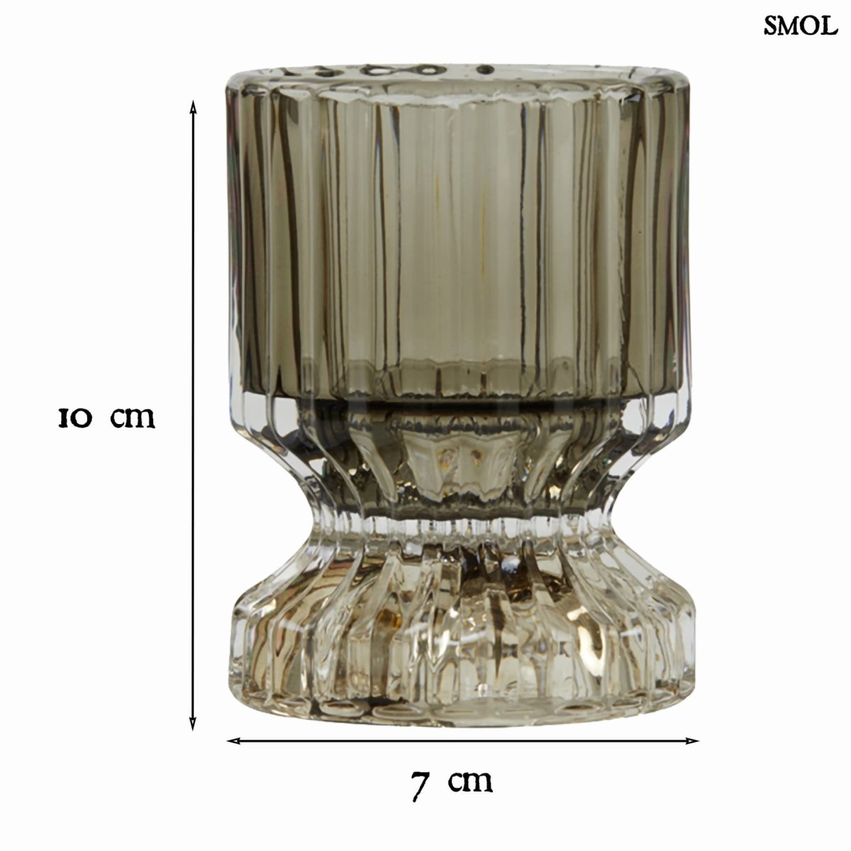 Mécsestartó és gyertyatartó - üveg, 10 cm  | PIPPA - smol.hu - méretekkel