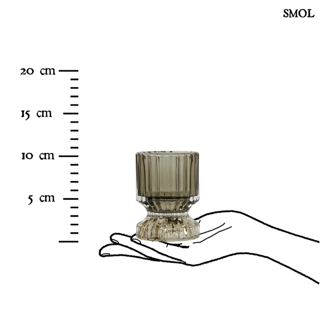 Mécsestartó és gyertyatartó - üveg, 10 cm  | PIPPA - smol.hu - méretarányosan