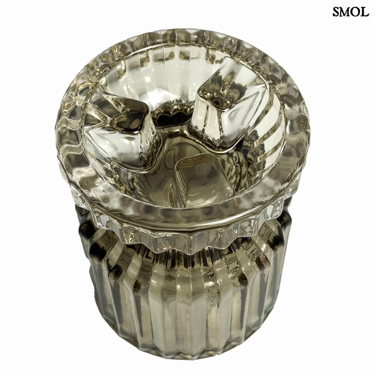 Mécsestartó és gyertyatartó - üveg, 10 cm  | PIPPA - smol.hu - felülről