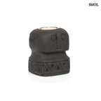 Kézzel faragott kő gyertyatartó – fekete | SUMBA 26 - SMOL