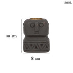 Kézzel faragott kő gyertyatartó – fekete | SUMBA 26 - SMOL