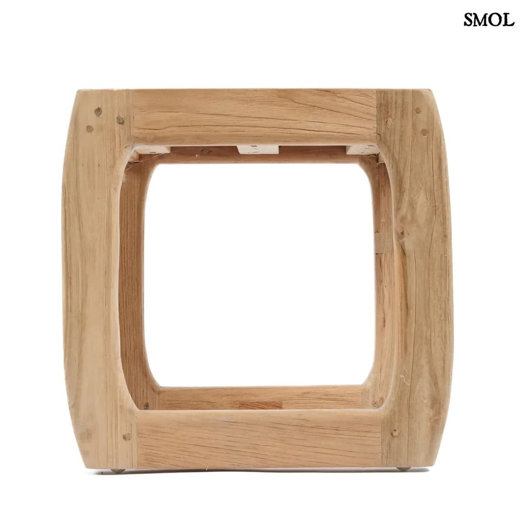 Kisasztal és ülőke - bel - és kültéri teakfa, 40 cm | SYMI - SMOL