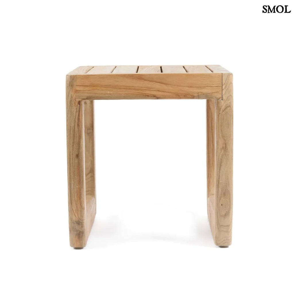 Kisasztal és ülőke - bel - és kültéri teakfa, 40 cm | SYMI - SMOL