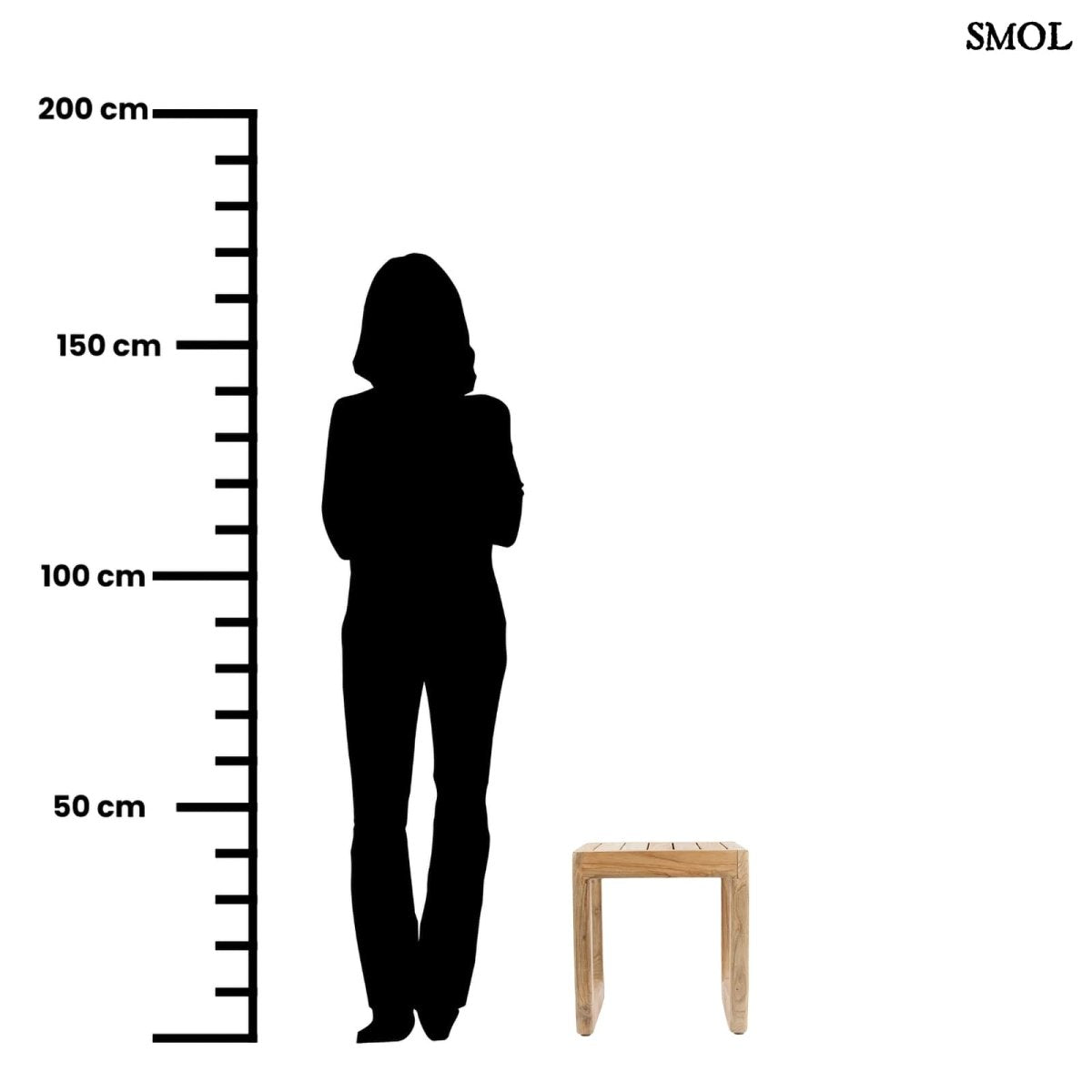 Kisasztal és ülőke - bel - és kültéri teakfa, 40 cm | SYMI - SMOL