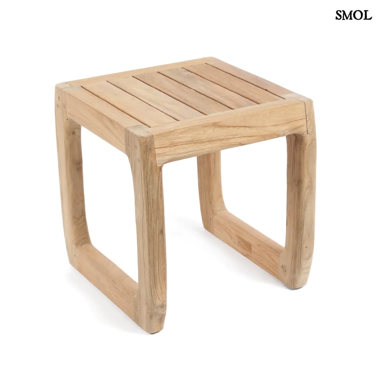 Kisasztal és ülőke - bel - és kültéri teakfa, 40 cm | SYMI - SMOL