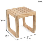 Kisasztal és ülőke - bel - és kültéri teakfa, 40 cm | SYMI - SMOL