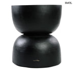 Fekete suar fa kisasztal natúr felülettel - oldalról