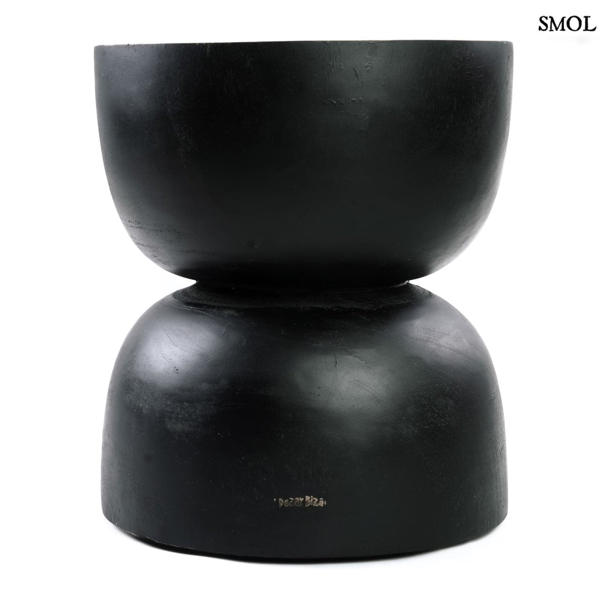 Fekete suar fa kisasztal natúr felülettel - oldalról