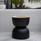 Fekete suar fa kisasztal natúr felülettel - teraszon