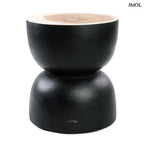 Fekete suar fa kisasztal natúr felülettel - fehér háttérrel