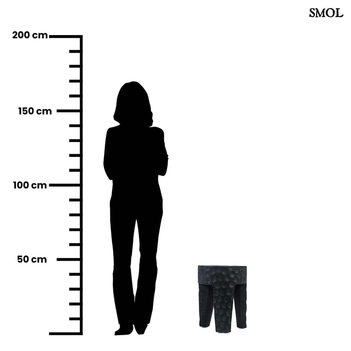 Kisasztal és ülőke - fekete, fa, 45 cm | PARAMO - SMOL