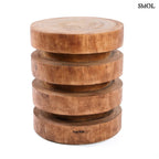 Natúr suar fa kisasztal, organikus fa erezettel - fehér háttérrel