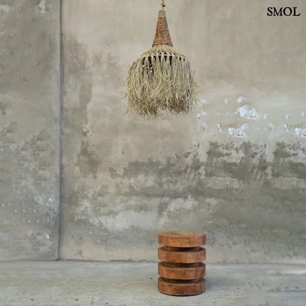 Natúr suar fa kisasztal, organikus fa erezettel - lámpával