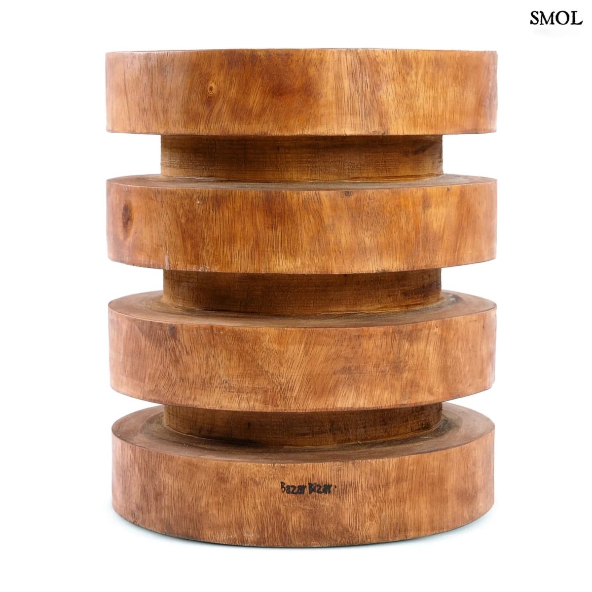 Natúr suar fa kisasztal, organikus fa erezettel - oldalról