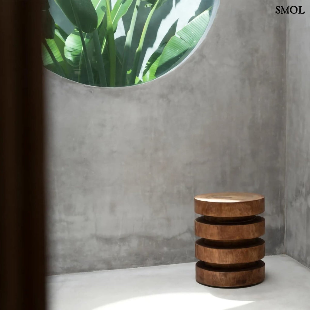 Natúr suar fa kisasztal, organikus fa erezettel - teraszon, sarokban