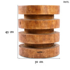 Natúr suar fa kisasztal, organikus fa erezettel - méretekkel