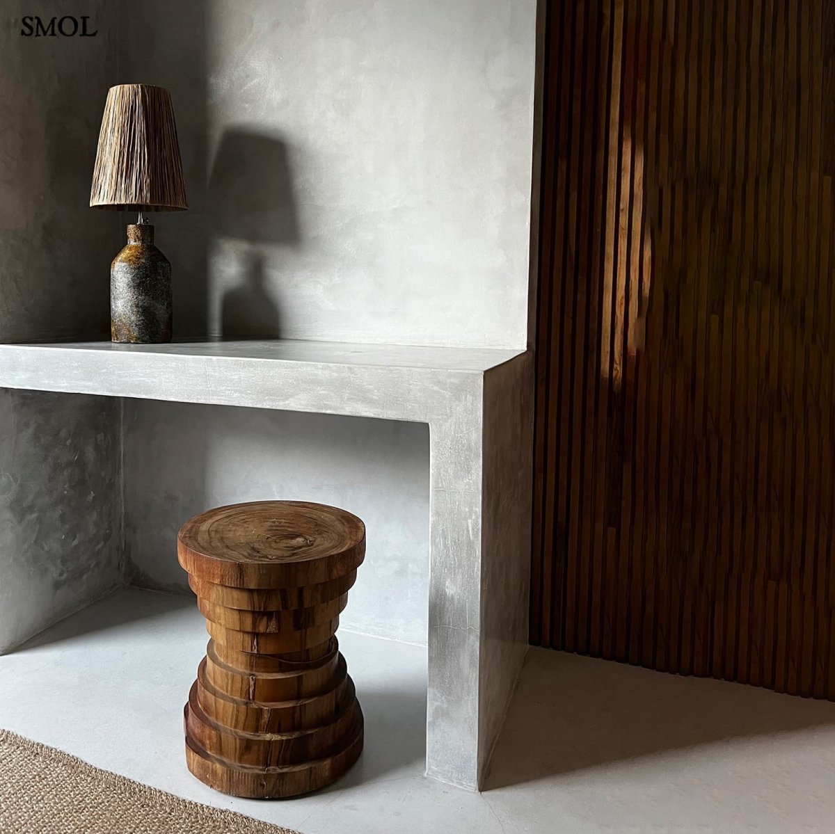 Kisasztal és ülőke - természetes, fa, 45 cm | MAZU - SMOL