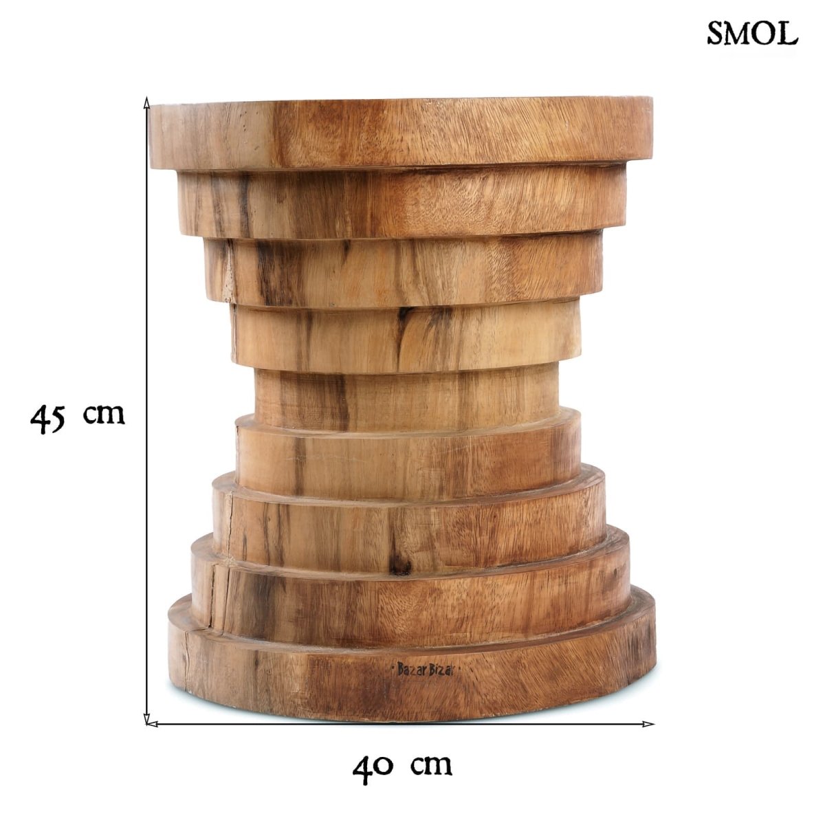 Kisasztal és ülőke - természetes, fa, 45 cm | MAZU - SMOL