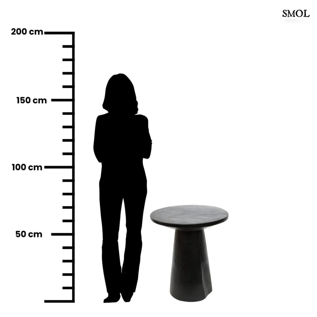 Kisasztal - fekete, fa, ⌀50 cm | CONIC - SMOL