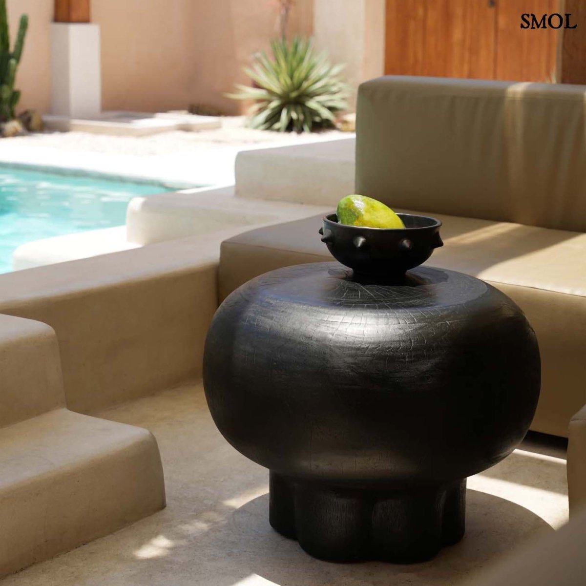 Kisasztal - fekete, fa, ⌀60 cm | TUTUP - SMOL