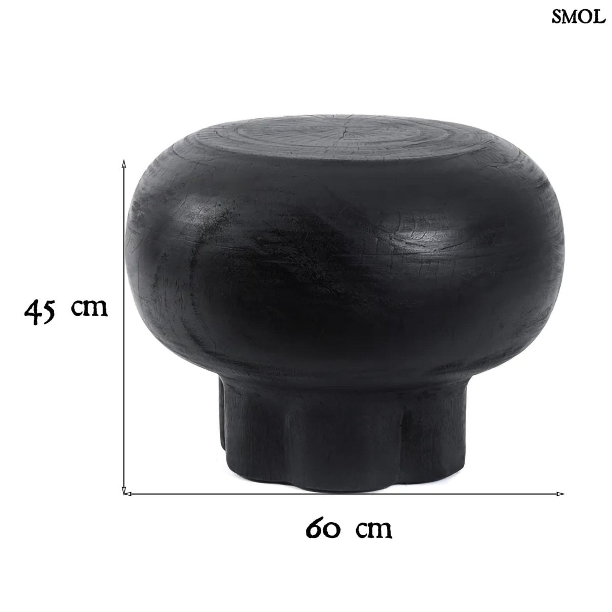 Kisasztal - fekete, fa, ⌀60 cm | TUTUP - SMOL