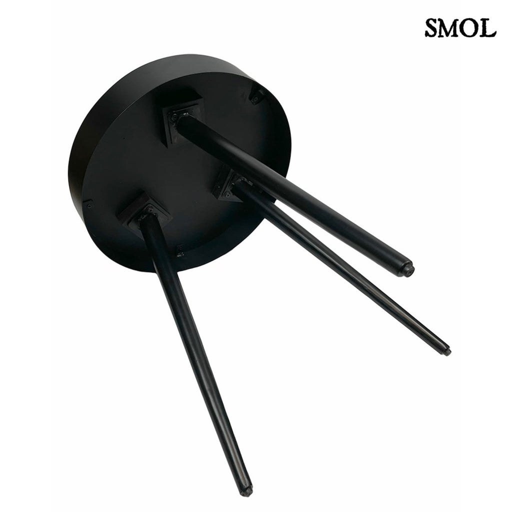 BARI - mangófa kisasztal – fekete fém lábakkal, 55 cm - smol.hu - alulról