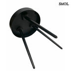 BARI - mangófa kisasztal – fekete fém lábakkal, 55 cm - smol.hu - alulról