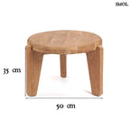 Kisasztal - teakfa, ⌀50 cm | WABISABIS - SMOL