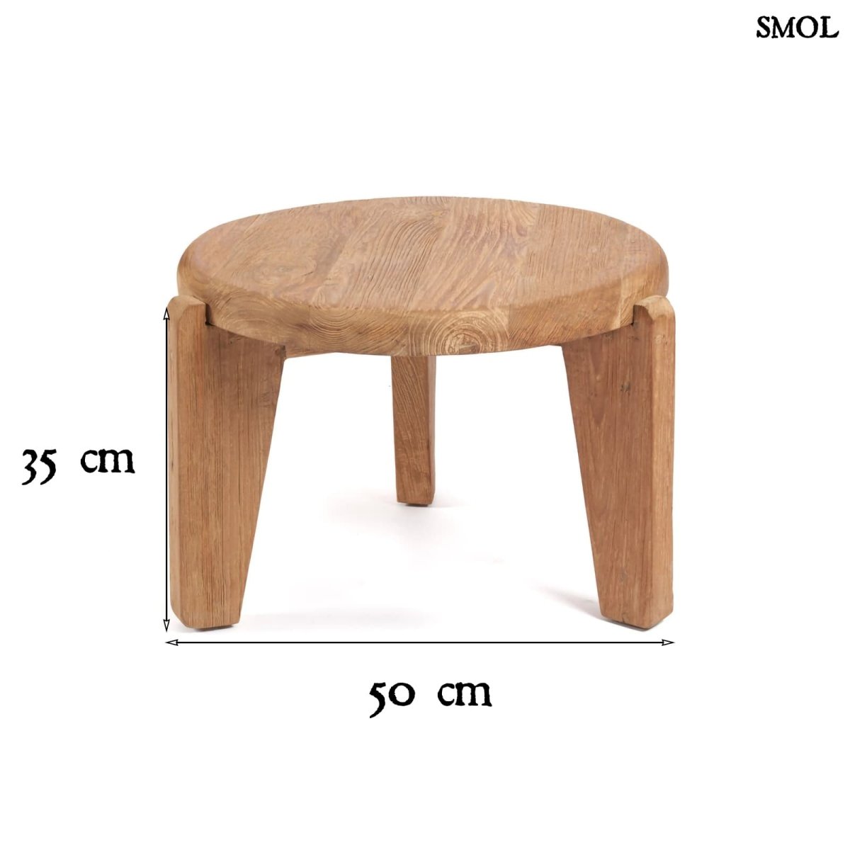 Kisasztal - teakfa, ⌀50 cm | WABISABIS - SMOL