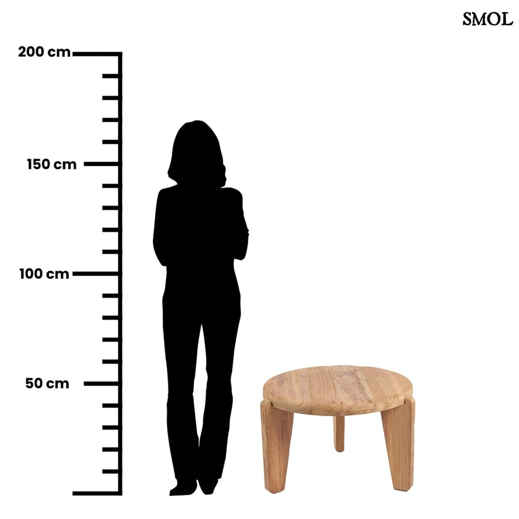 Kisasztal - teakfa, ⌀60 cm | WABISABIM - SMOL
