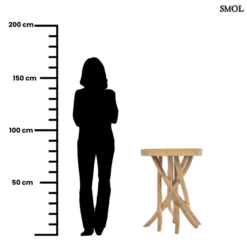 Kisasztal természetes teakfából | GILI | SMOL - méretarányosan
