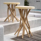 Kisasztal természetes teakfából | GILI | SMOL - két méretben, teraszon