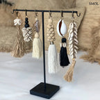 Boho raffia kulcstartó kagyló díszítéssel, több kulcstartóval