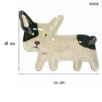 Egyedi, fekete foltos fehér kutyás dísztál és kerámia ékszertartó, méretekkel