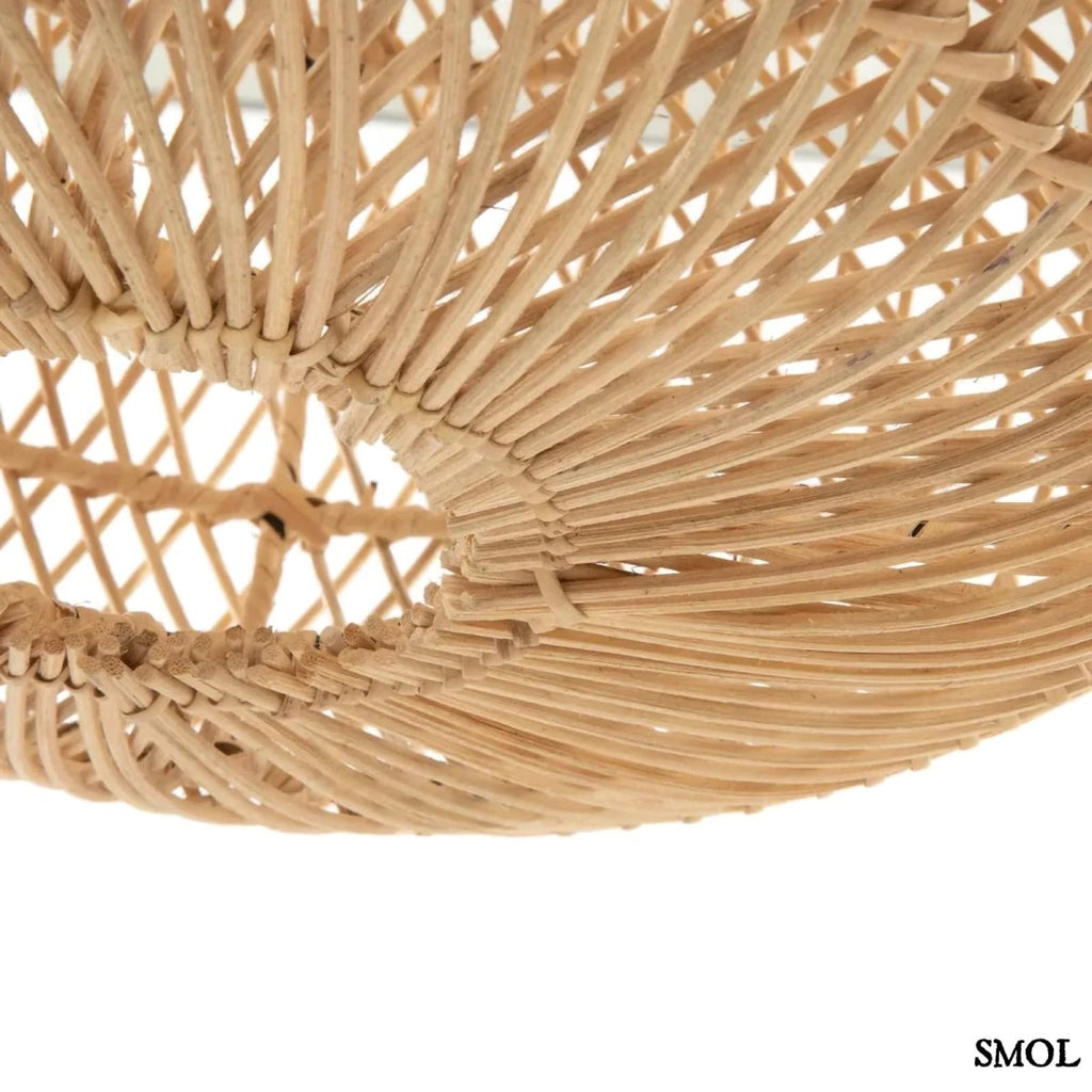 Lapos Gömb Alakú Rattan Lámpaernyő, 40 cm | WHOLLY - SMOL