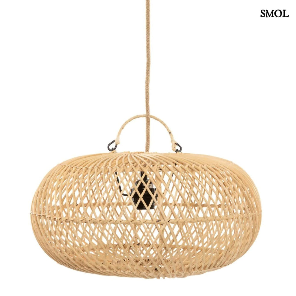 Lapos Gömb Alakú Rattan Lámpaernyő, 40 cm | WHOLLY - SMOL
