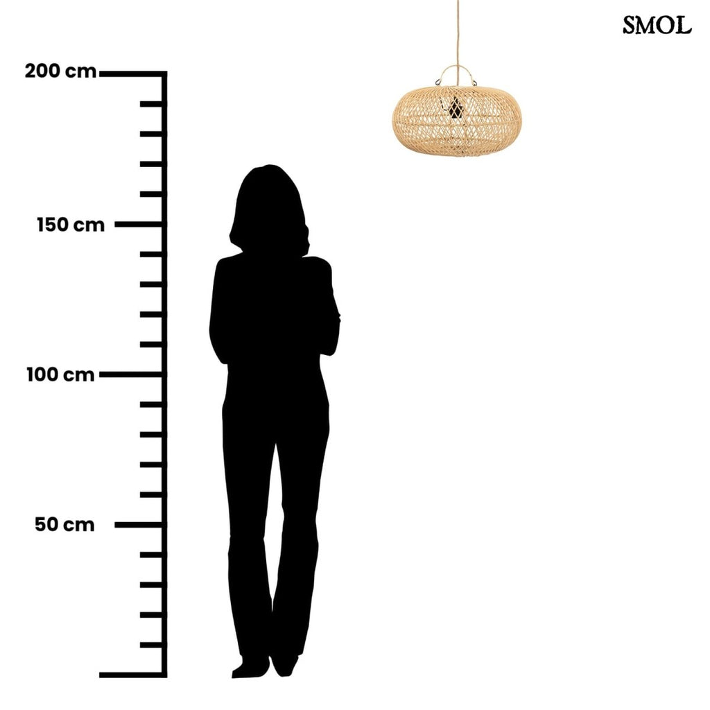 Lapos Gömb Alakú Rattan Lámpaernyő, 40 cm | WHOLLY - SMOL