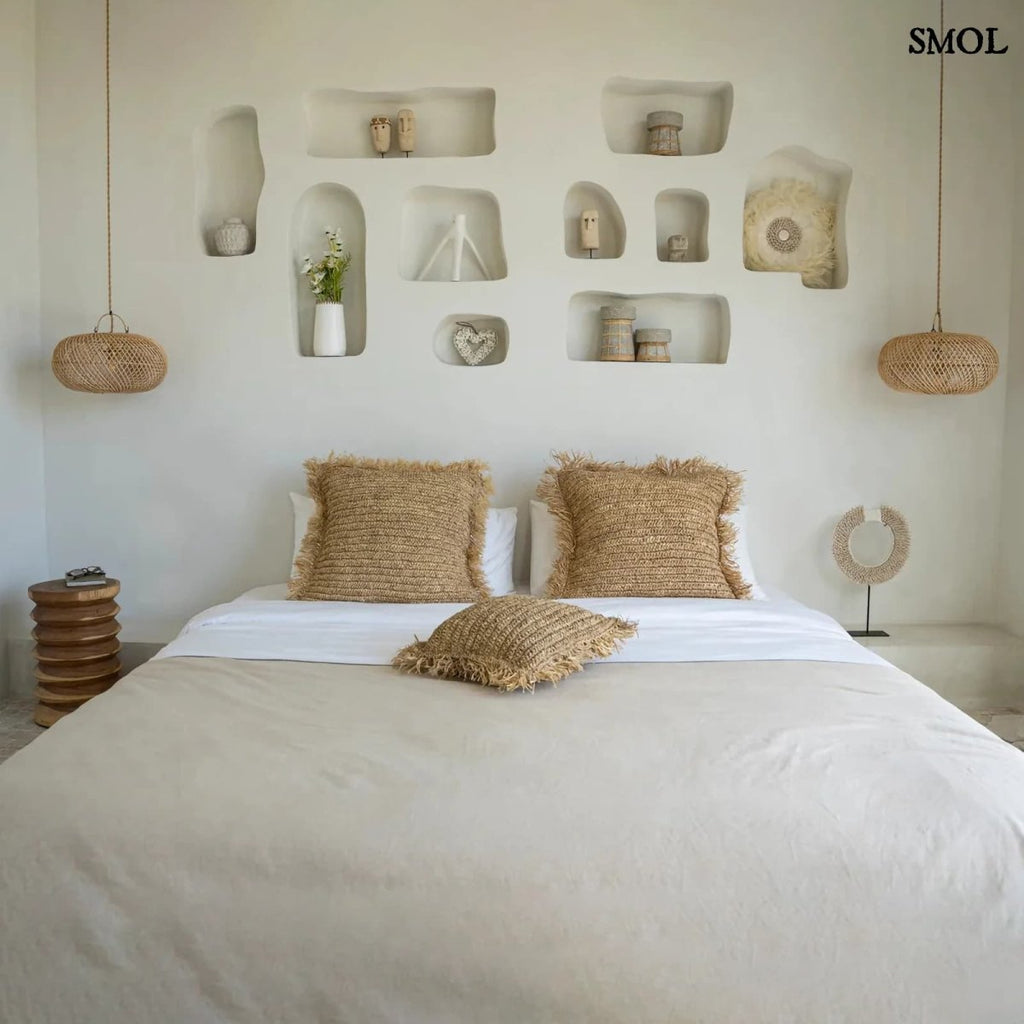 Lapos Gömb Alakú Rattan Lámpaernyő, 40 cm | WHOLLY - SMOL