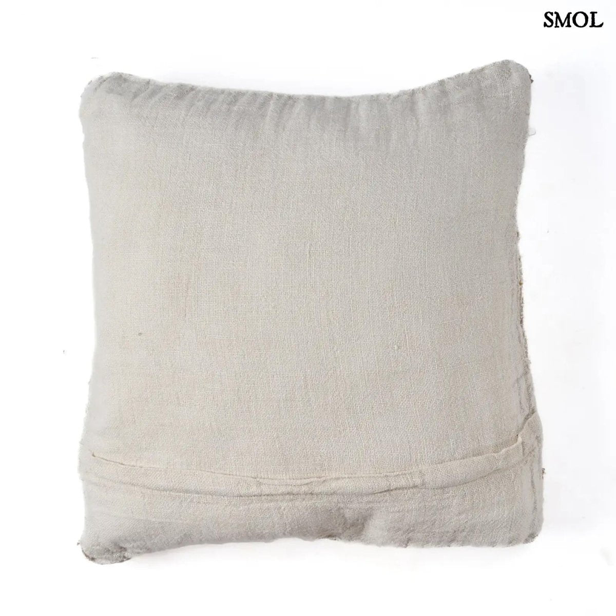 Len díszpárnahuzat – 50x50, fehér - natúr | LINEN THREADS - SMOL